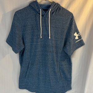 Under Armour Heathered Blue Short Sleeve Hoodie